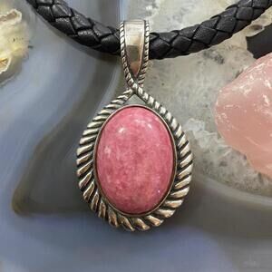 Carolyn Pollack Southwestern Style Sterling Pink Rhodonite Rope Enhancer Pendant